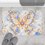 Buttercream Sapphire Blossom Butterfly - Bath Mat