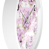 Lilac Sugar Blossom Stripes - Wall Clock