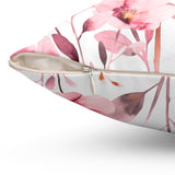 Square Pillow - Chosen in Christ - Berry Floral Watercolor