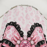 Ballet Pink Black Ruffle Leopard Bow Couture - Shower Curtains