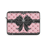 Obsidian Lace Bow in Princess Pink - Laptop Sleeve