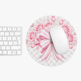 Candy Stripe Pink Couture Bow - Mouse Pad