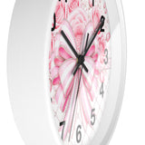 Candy Stripe Pink Couture Bow - Wall Clock