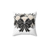 Ivory Noir Couture Diamond Bow - Square Pillow