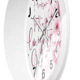 Pink Flower Bouquet - Praise Almighty God - Wall Clock (Faith)
