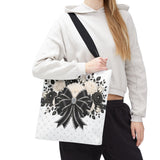 Ivory Noir Couture Diamond Bow - Tote Bag