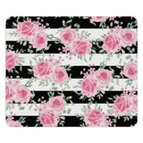 Pretty Pink Roses -Black Stripes - Mouse Pad