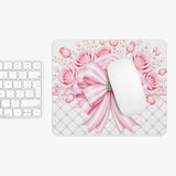 Candy Stripe Pink Couture Bow - Mouse Pad