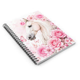 Blushing Rose Equestrian Horse - Spiral Notebook