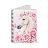 Blushing Rose Equestrian Horse - Spiral Notebook