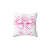 Pink Couture Diamond Bow - Square Pillow