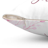 Pink Flower Bouquet - Praise Almighty God - Square Pillow (Faith)