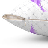 Purple Couture Diamond Bow - Square Pillow