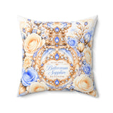 Buttercream Sapphire Blossom Perfume Bottle - Square Pillow