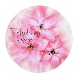 Mouse Pad - Passion Pink Floral Watercolor - The Lord is my Refuge (Faith)