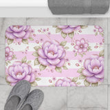 Lilac Sugar Blossom Stripes - Bath Mat