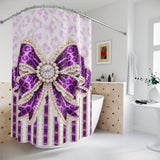 Purple Leopard Bow Couture - Shower Curtains