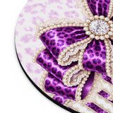 Purple Leopard Bow Couture - Mouse Pad