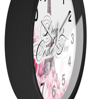 Wall Clock - Dreams Come True - Paris Dreams - Pink