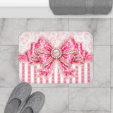 Pink Leopard Bow Couture - Bath Mat