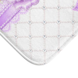 Lavender Lace Diamond Bow - Bath Mat
