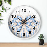 Celestial Blue Diamond | Damask Bow Couture - Wall Clock