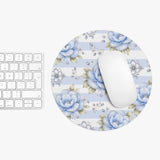 Powder Blue Sugar Blossom Stripes - Mouse Pad