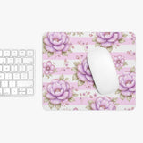 Lilac Sugar Blossom Stripes - Mouse Pad