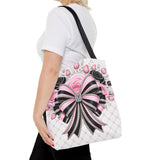 Pink Noir Couture Diamond Bow - Tote Bag
