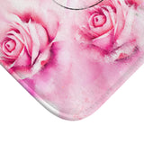 Bath Mat - Pink & Blush Perfume Bottle - Blessed Black