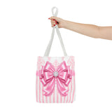 Princess Pink Damask Bow - Tote Bag