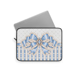 Celestial Blue Diamond | Damask Bow Couture - Laptop Sleeve