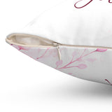 Pink Flower Bouquet - Praise Almighty God - Square Pillow (Faith)