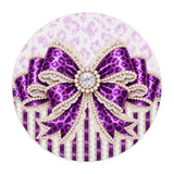 Purple Leopard Bow Couture - Mouse Pad