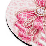 Pink Leopard Bow Couture - Mouse Pad