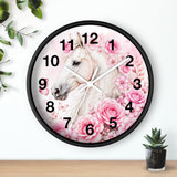 Blushing Rose Equestrian Horse - Wall Clock