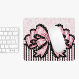 Ballet Pink Black Ruffle Leopard Bow - Mouse Pad