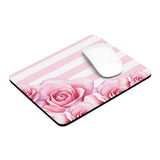 Mouse Pad - Pink Stripes - Floral Roses