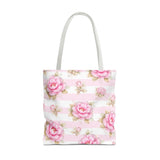 Pink Sugar Blossom Stripes - Tote Bag