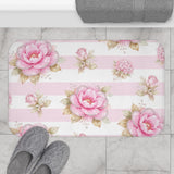 Blush Pink Garden Dream Stripes - Bath Mat