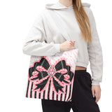 Black & Pink Ruffle Bow Couture | Pink Zebra Print - Tote Bag