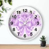 Lavender Lace Diamond Bow - Wall Clock