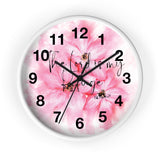 Wall Clock - Pink Passion Watercolor Plumeria - The Lord is my Refuge (Faith)