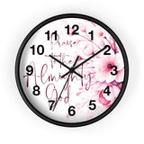Pink Flower Bouquet - Praise Almighty God - Wall Clock (Faith)