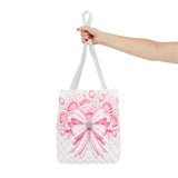 Candy Stripe Pink Couture Bow - Tote Bag
