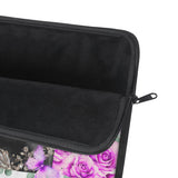 Laptop Sleeve - Purple Midnight Roses - Perfume Bottle White