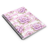 Lilac Sugar Blossom Stripes - Spiral Notebook