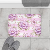 Lilac Sugar Blossom Stripes - Bath Mat