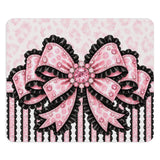Ballet Pink Black Ruffle Leopard Bow - Mouse Pad