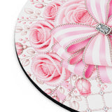 Candy Stripe Pink Couture Bow - Mouse Pad